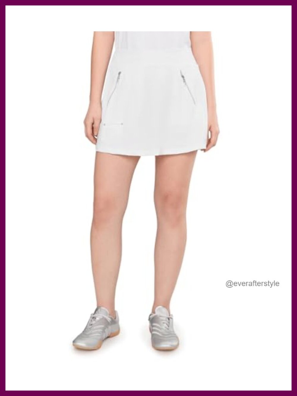 16" Skort with Built in Shorts Tummy Tuck Zippered Pockets